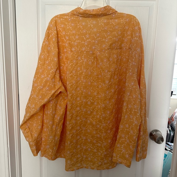 Candace Cameron Bure Regular Button-Front Eyelet Shirt 3X - Picture 2 of 8